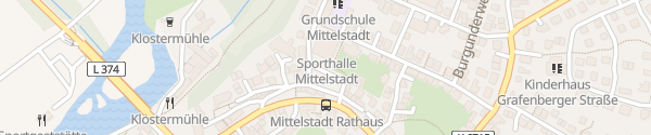 Karte Sporthalle Mittelstadt Reutlingen