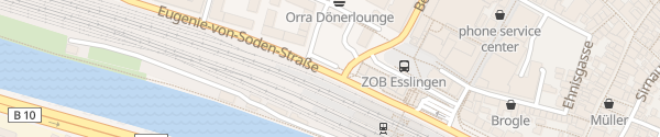 Karte Bahnhof Esslingen am Neckar