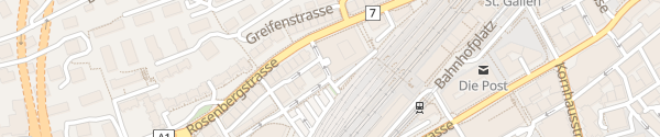 Karte Cityparking Bahnhof St.Gallen
