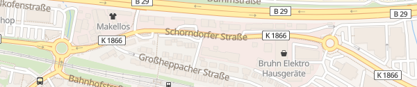 Karte Volkshochschule Unteres Remstal Weinstadt