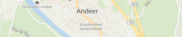 Karte Hotel Post Andeer Andeer