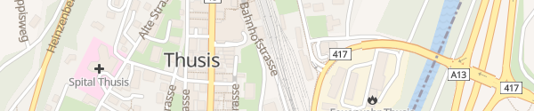 Karte RhB-Bahnhof Thusis