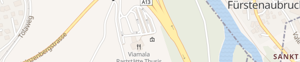 Karte Raststätte Viamala Thusis