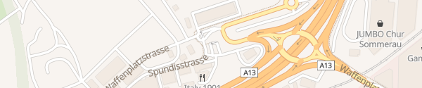Karte Parkplatz Spundisstrasse Chur