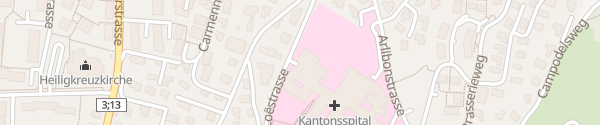 Karte Parkhaus Loëstrasse Kantonsspital Chur
