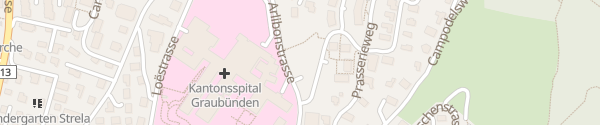 Karte Parkhaus Arlibon Kantonsspital Chur