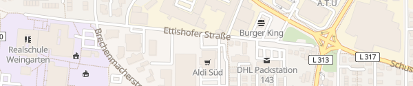 Karte ALDI Süd Weingarten
