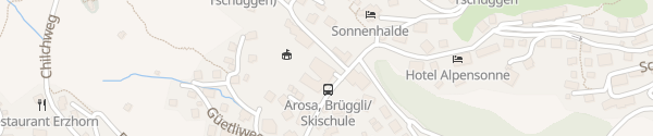 Karte Parkhaus Brüggli Arosa