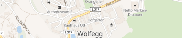 Karte Rathaus / Volksbank Wolfegg