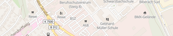 Karte ALDI Süd Waldseer Straße Biberach an der Riß